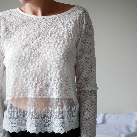 dulcie Tops - White lace top